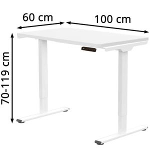 Produktbild für Schreibtisch FlexiSpot E1W Pro, weiß / weiß