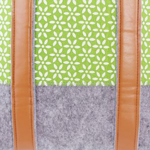 Produktbild für Einkaufstasche Frank-Flechtwaren Green Blossom, grün / grau