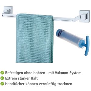 Produktbild für Handtuchhalter Wenko Quadro Vacuum-Loc, silber