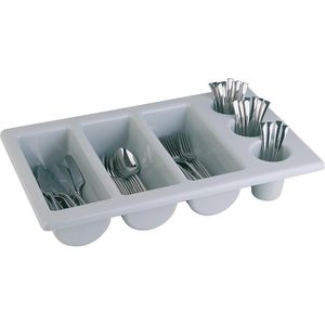 Produktbild für Besteckkasten APS 11960, grau, aus Kunststoff