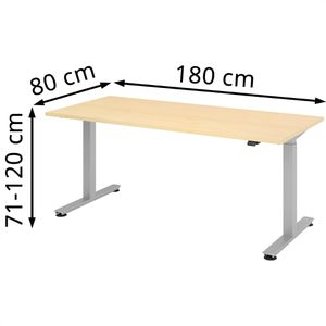 Produktbild für Schreibtisch Hammerbacher XMST 19, ahorn / silber