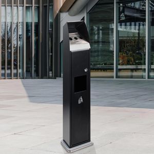 Produktbild für Aschenbecher Böttcher-AG schwarz, für Outdoor, mit Dach
