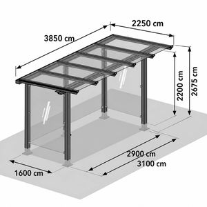 Produktbild für Fahrradunterstand WSM Passau P12 B, anthrazit, aus Metall