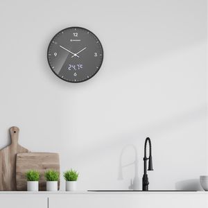 Produktbild für Wanduhr Bresser MyTime LEDsec, Kunststoff, analog, Funkuhr