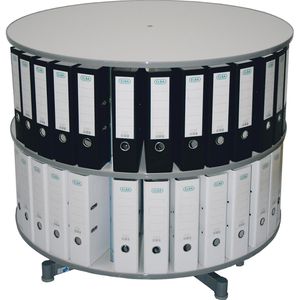 Ordnerdrehsäule Reef RE081B2, lichtgrau, 2 Etagen