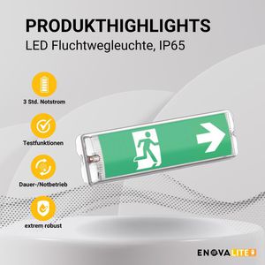 Produktbild für Notbeleuchtung Enovalite ELED200100 Fluchtwegleuchte LED, Akku