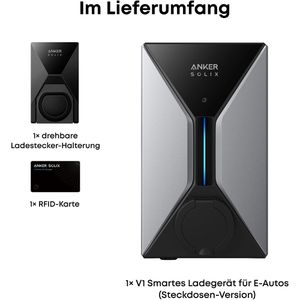 Produktbild für Wallbox Anker Solix V1 Steckdosen-Version, silber / schwarz