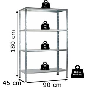 Produktbild für Schwerlastregal Schulte-Regalwelt 4 Metallböden