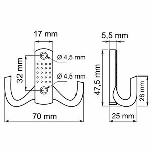 Produktbild für Garderobenhaken SO-TECH Jasmin, 117380, messingoptik / gold