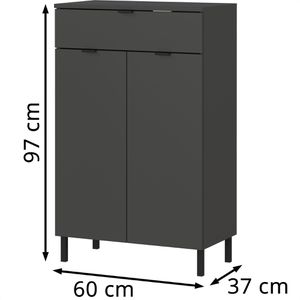 Produktbild für Badschrank Germania Arcena 1981, mit 4 Füßen, graphit