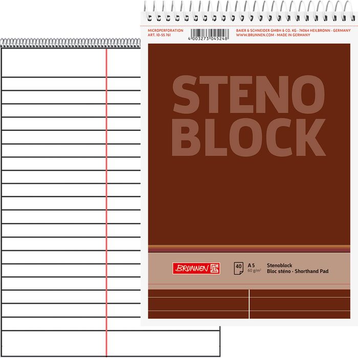 Brunnen Stenoblock A540Bl – 10er Pack | Spiralblo Produktbild-Vorschau 2