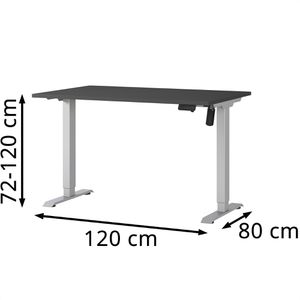 Produktbild für Schreibtisch Germania Profi 3.0, 8022-640, graphit / silber