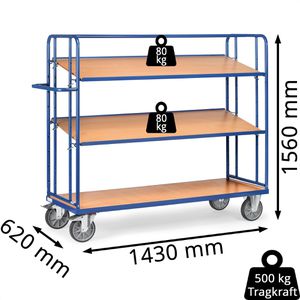 Produktbild für Etagenwagen Fetra 4295, mit verstellbaren Böden