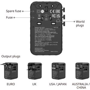 Produktbild für Reiseadapter Verbatim Charge n Travel, GaN III, 170W