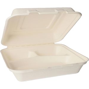 Menüboxen Papstar 89433 pure, Zuckerrohr 3-geteilt