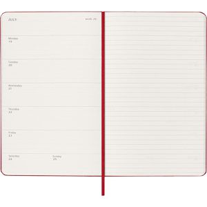 Produktbild für Buchkalender Moleskine 927951, Large, rot ,englisch, Jahr 2027