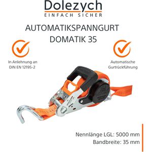 Produktbild für Spanngurt Dolezych DoMatik 35, mit Spitzhaken &amp; Ratsche