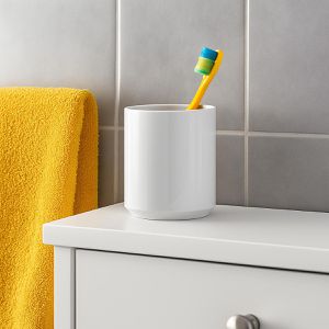 Produktbild für Zahnputzbecher Böttcher-AG Clean, weiß, aus Kunststoff