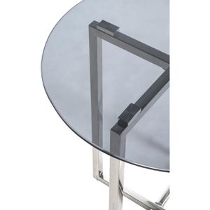 Produktbild für Beistelltisch Haku-Möbel 18576, Ricardo 1, grau, Glas / Metall