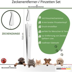 Produktbild für Zeckenzange Schwertkrone Zecken-Set 4-teilig