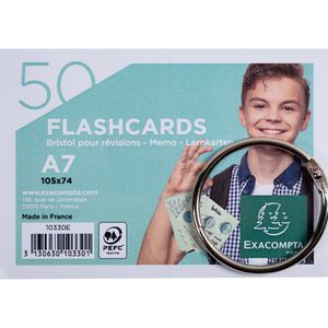 Produktbild für Karteikarten Exacompta Flashcards, 10330e, A7