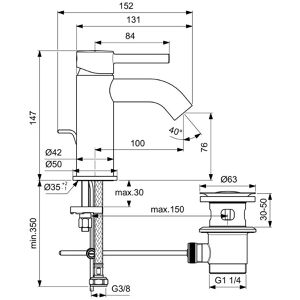 Produktbild für Waschtischarmatur Ideal-Standard Ceraline BC193AA, verchromt