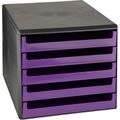 Schubladenbox Böttcher-AG A4, Kunststoff 5 Fächer, halboffen, berry-violett / anthrazit