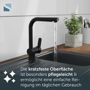Produktbild für Küchenarmatur Schütte London, schwarz matt