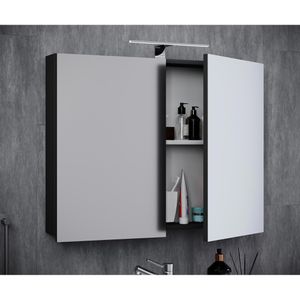 Produktbild für Spiegelschrank VCM Badinos 914461, schwarz