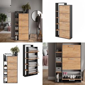 Produktbild für Schuhschrank Vicco Orlando, anthrazit / eiche