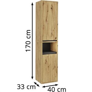 Produktbild für Bad-Hängeschrank Vicco Viola, artisan eiche