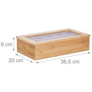 Produktbild für Teebox Relaxdays 10022182, für Teebeutel, natur, aus Bambus