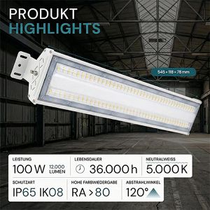 Produktbild für LED-Hallenstrahler Luxula LX500126, 12.000 Lumen