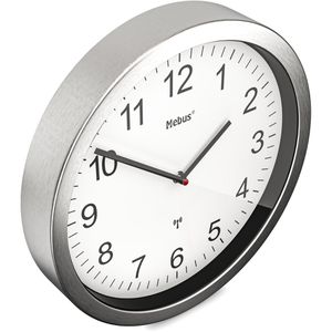 Produktbild für Wanduhr Mebus 14121, Aluminium, analog, Funkuhr