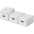 Aufbewahrungsbox Esselte Home M 628282, 19L Pappe, weiß, 26,5 x 36,5 x 20,5cm, 3 Stück