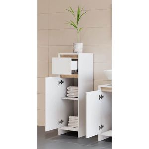 Produktbild für Badschrank Vicco Emma, weiß / sonoma eiche