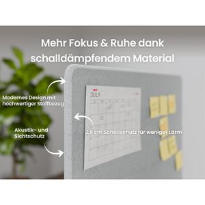Produktbild für Tischtrennwand Ergotopia RGOFOC-120-G, grau