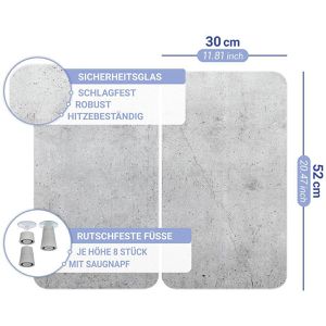 Produktbild für Herdabdeckplatte Wenko Betonoptik, aus Sicherheitsglas