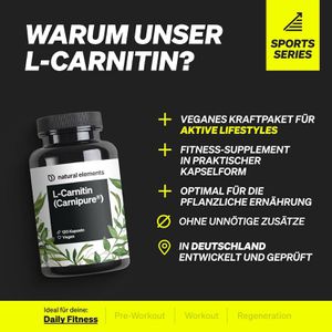 Produktbild für Aminosäuren natural-elements L-Carnitin, 120 Kapseln