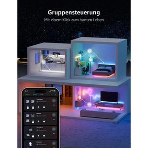 Produktbild für LED-Streifen Lepro S1 Smart KI, dimmbar, weiß + RGB