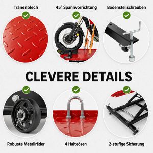 Produktbild für Hebebühne Trutzholm 74831, rot, für Motorrad