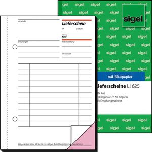 Produktbild für Lieferscheinbuch Sigel LI625, A6