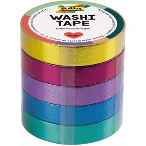 Washi-Tape Folia 26438 Basic, farbig sortiert