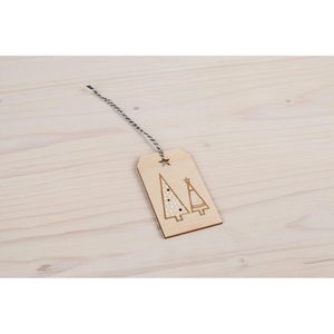 Produktbild für Hängeetiketten Rayher Holzanhänger, 4,8 x 8,2 cm
