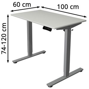 Produktbild für Schreibtisch Kerkmann Move small office, lichtgrau / silber