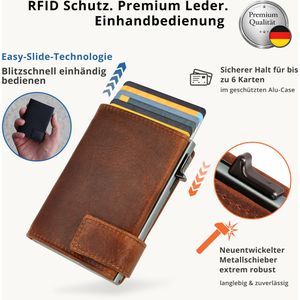 Produktbild für Kreditkartenetui SecWal Echt Leder, braun, für 10 Karten