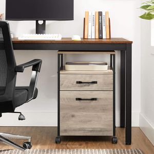 Produktbild für Rollcontainer Vasagle OFC071B02, aus Holz, grau