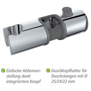 Produktbild für Duschkopfhalterung Wenko Liberta 25470100, verchromt