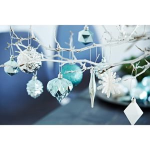 Produktbild für Weihnachtskugeln Heitmann-Deco türkis/silber/weiß