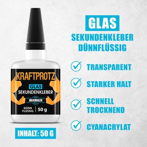Produktbild für Sekundenkleber Kraftprotz Glas &amp; Spiegel, KPDFG50